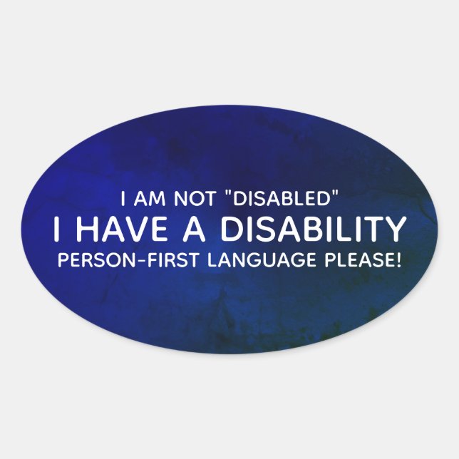 Person First Disability Oval Sticker (Front)