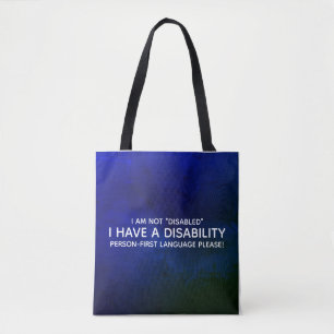 Person First Disability Tote Bag