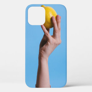 Person holding lemon iPhone 12 case