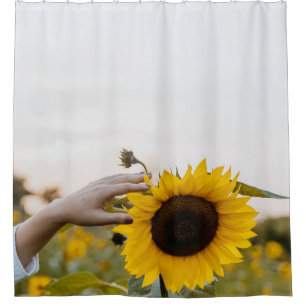 Person holding sunflower