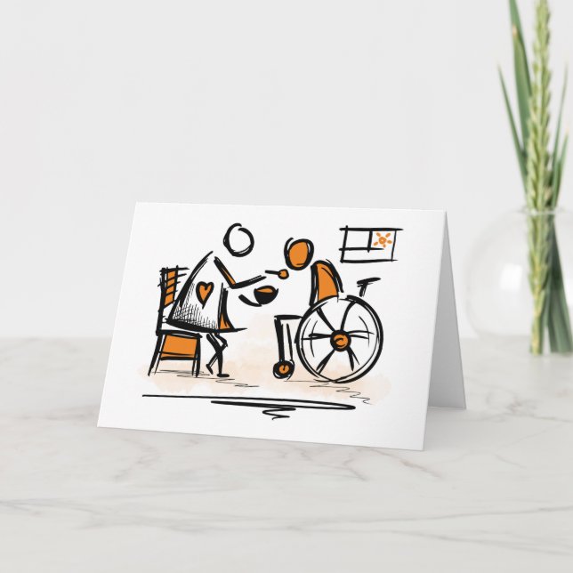 Person in a wheelchair. Hospital, nursing home Card (Front)