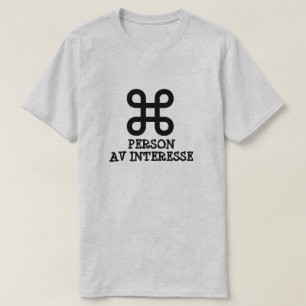 person of interest, in Norwegian, grey T-Shirt