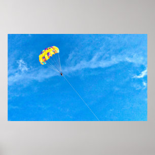 Person paragliding outdoors poster