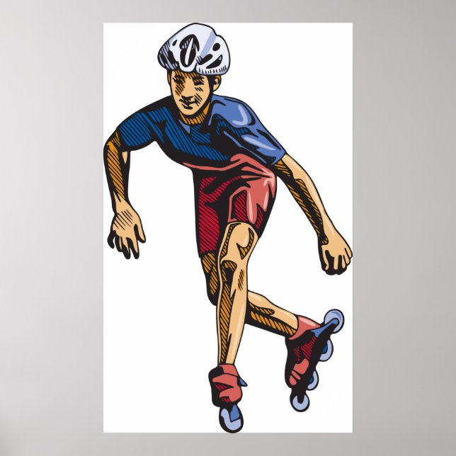 Person Rollerblading Poster (Front)