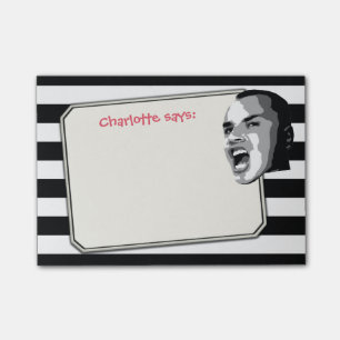 Person Shouting on Black Stripes on any Colour Post-it Notes