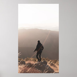Person standing on rock poster