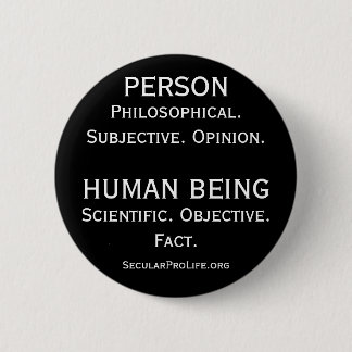 Person vs Human Being 2 Inch Round Button