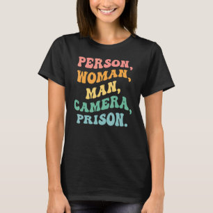Person  Woman  Man  Camera  Prison Groovy Retro T-Shirt