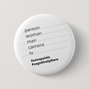 person woman man camera tv 2 inch round button