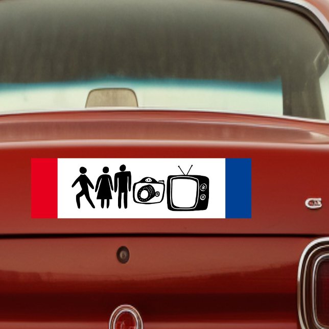 Person Woman Man Camera TV Bumper Sticker (Person Woman Man Camera TV  TRUMP Bumper Sticker
)