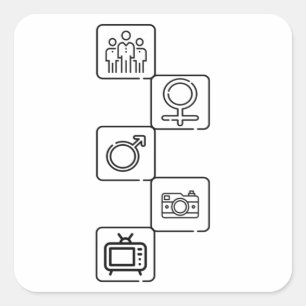 Person Woman Man Camera TV Donald Trump Cognitive  Square Sticker