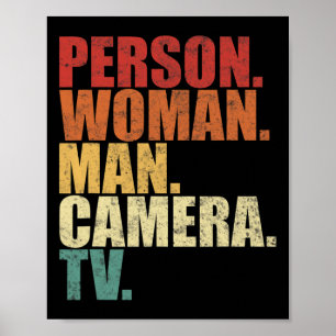 Person Woman Man Camera Tv Trump Words  Poster