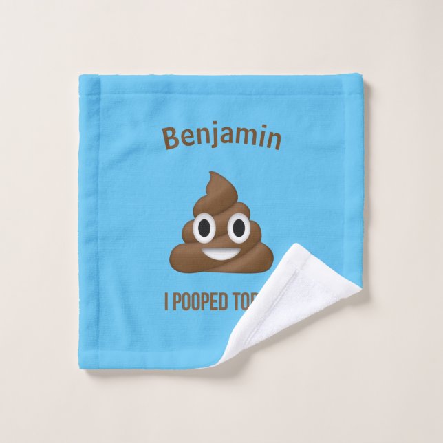 PersonaIizé Je Pooppé Aujourd'Hui Poo Emoji sur Bl (Gant de toilette)