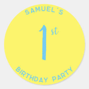 Personal 1st Birthday Party First Birthday Classic Round Sticker