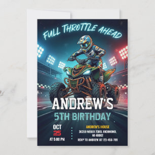 Personal 4 Wheeler ATV Birthday Party for boy Invitation