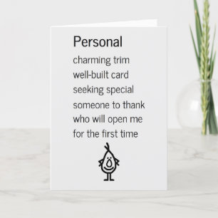 Personal A Funny Thank You Poem Card
