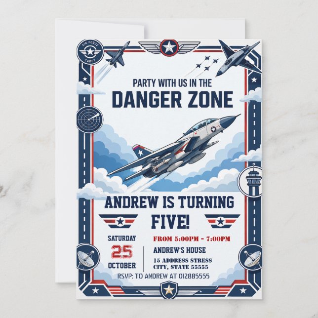 Personal Air force Birthday Invitation (Front)