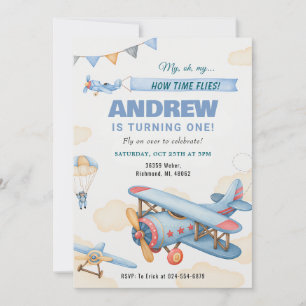 Personal Airplane Boy 1st Birthday for KID Invitation