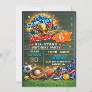 Personal All Star Birthday For kid Invitation 