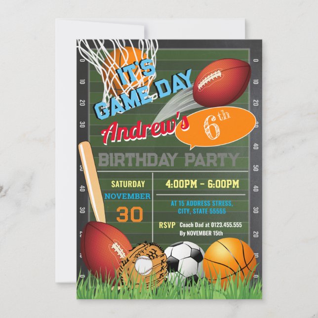 Personal All Star Birthday For kid Invitation  (Front)