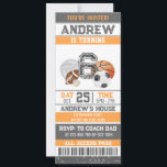Personal All Star Sports Ticket Template Birthday<br><div class="desc">Get ready for an action-packed celebration with our Personal All-Star Sports Ticket Template Birthday Invitation! This customizable template is designed in the style of a sports ticket, allowing you to personalize it with the birthday star's name, event details, and date for a winning celebration. Whether it's basketball, soccer, baseball, or...</div>