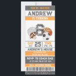 Personal All Star Sports Ticket Template Birthday<br><div class="desc">Get ready for an action-packed celebration with our Personal All-Star Sports Ticket Template Birthday Invitation! This customizable template is designed in the style of a sports ticket, allowing you to personalize it with the birthday star's name, event details, and date for a winning celebration. Whether it's basketball, soccer, baseball, or...</div>