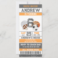 Personal All Star Sports Ticket Template Birthday
