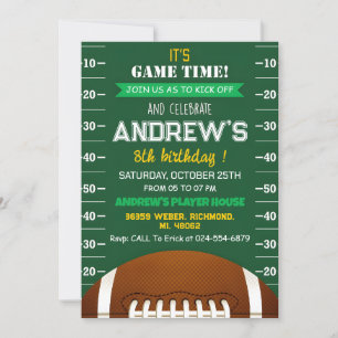 Personal American football Birthday Invitation