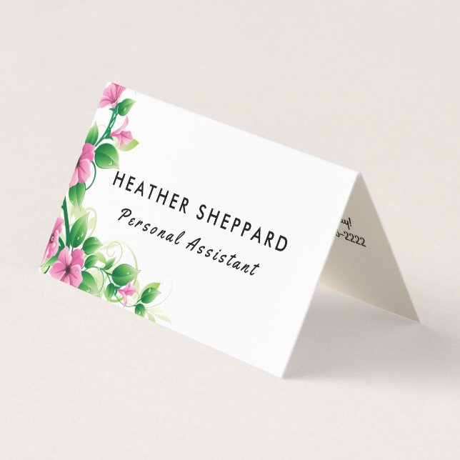 Personal Assistant Fold Business Cards Heath Aid (Front)