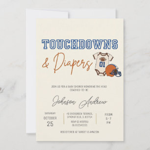 Personal Baby Boy Kickoff Football Baby Shower Invitation