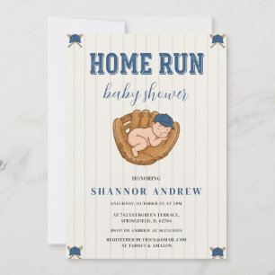 Personal Baseball Baby Shower Boy All Star Theme Invitation