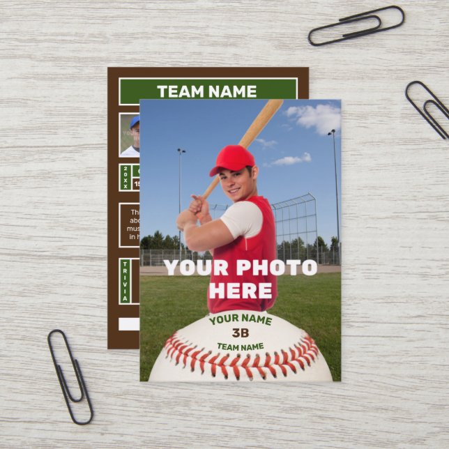 Personal Baseball Card  (Customized Batter Stats) (Front/Back In Situ)