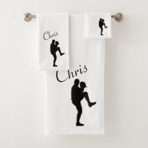 Personal Baseball Player Pitcher Windup Bath Towel Set