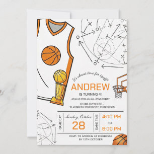 Personal basketball birthday invitation
