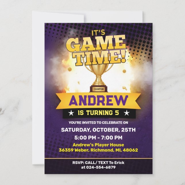 Personal Basketball Birthday Invitation Sport (Devant)