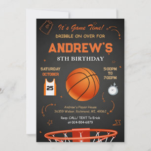 Personal Basketball Birthday Invitation Template