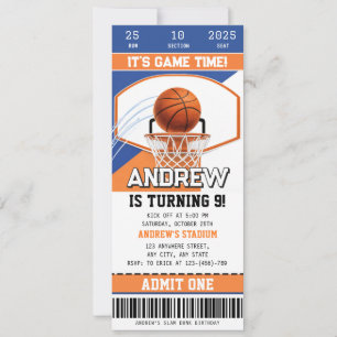 Personal Basketball Courtside Birthday Ticket Invitation