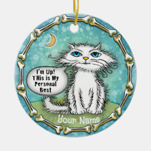 Personal Best Scraggles Cat  Ceramic Ornament