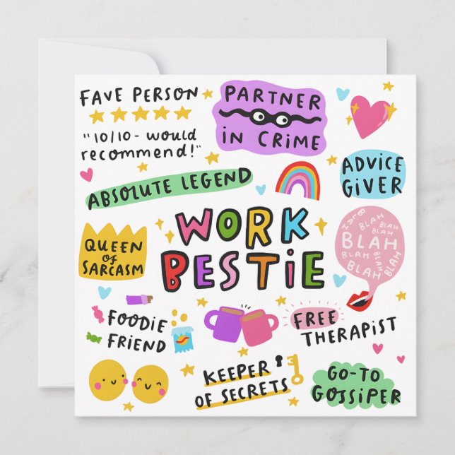 Personal Birthday Card Work Bestie Card (Front)