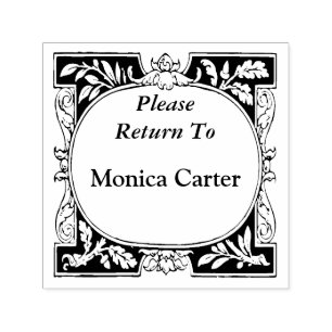Personal Book Return With Lovely Border Self-inking Stamp