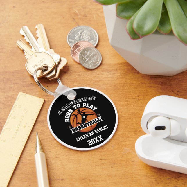 Personal Born to Play Basketball Keychain (Desk)