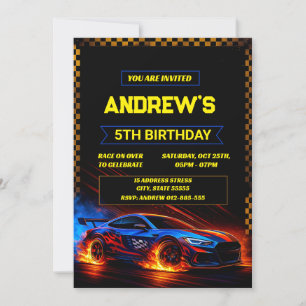 Personal Boys Racecar sport invitation d'anniversa