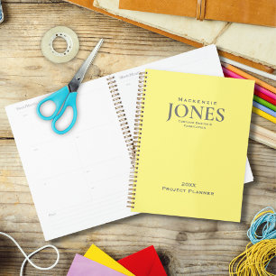Personal Brand Business Logo Modern Yellow Grey Planner