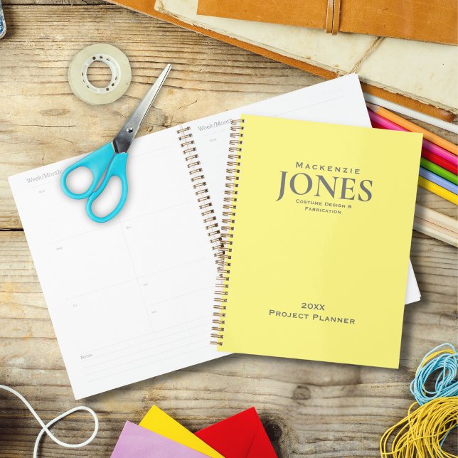 Personal Brand Business Logo Modern Yellow Grey Planner (Creator Uploaded)