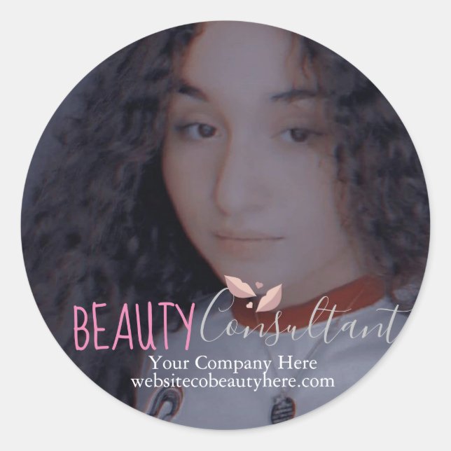 Personal Branding Photo Beauty Makeup Lash Classic Round Sticker (Front)