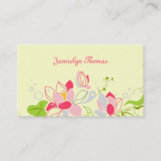 Personal Business Card - Floral Template (Front)