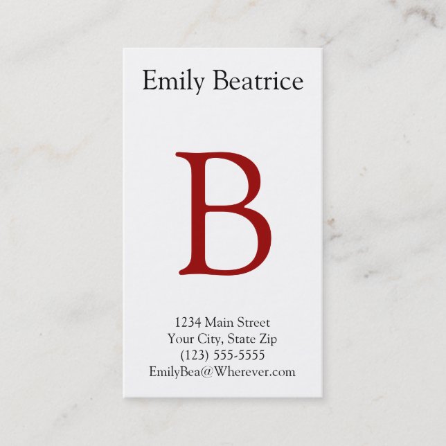 Personal Business Cards (Front)