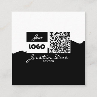 Personal Calling Card with QR code Black & White