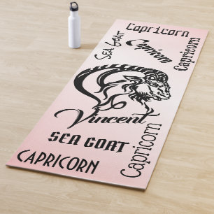 Personal Capricorn Pink Zodiac Yoga Mat