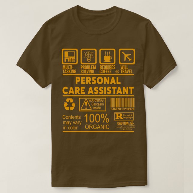 PERSONAL CARE ASSISTANT NICE DESIGN 2017 T-Shirt (Design Front)